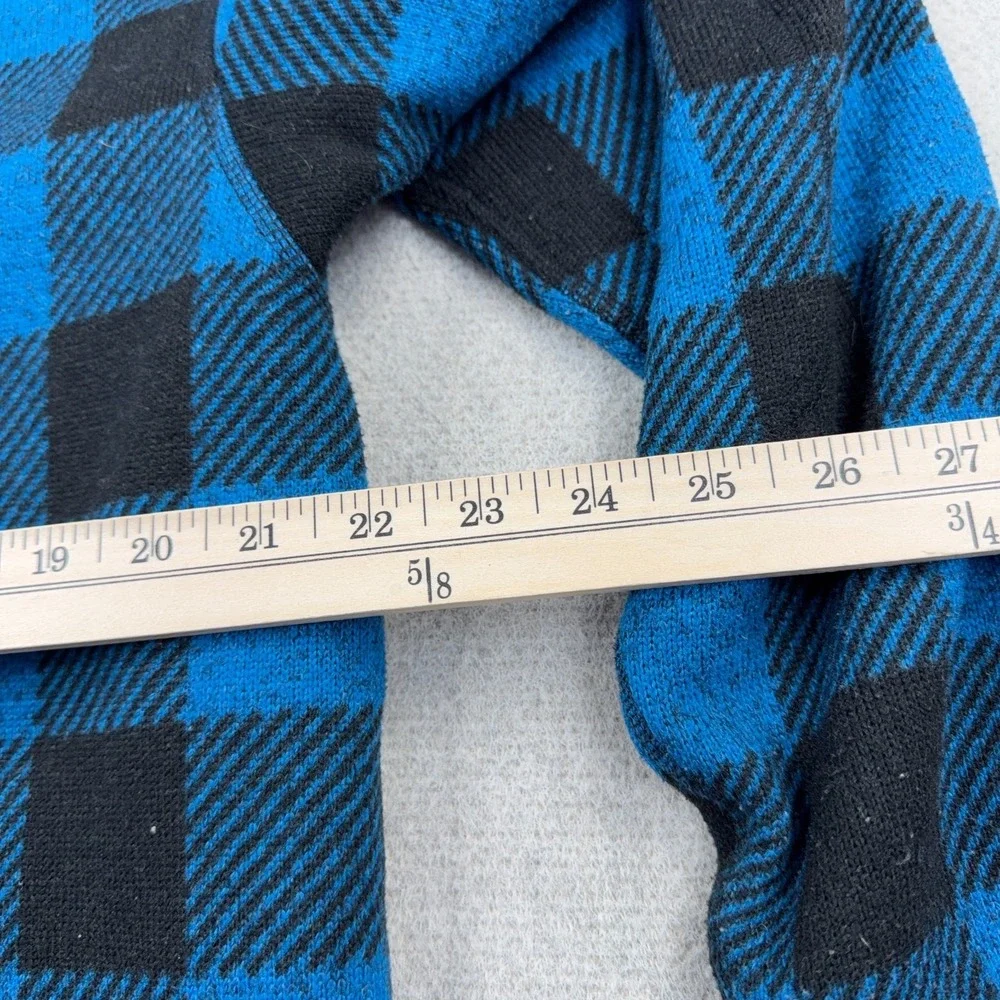 North Face Sweater Men Large Blue Buffalo Plaid Pullover 1/2 Zip Gordon Lyons